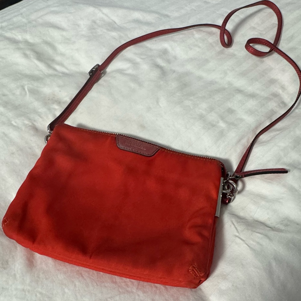 MZ Wallace Accordion Crossbody in Tomato Red. Worn. - Picture 12 of 14